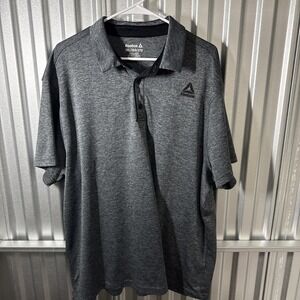 Reebok Mens Performance Polo Shirt 3XL Dark Gray Activewear